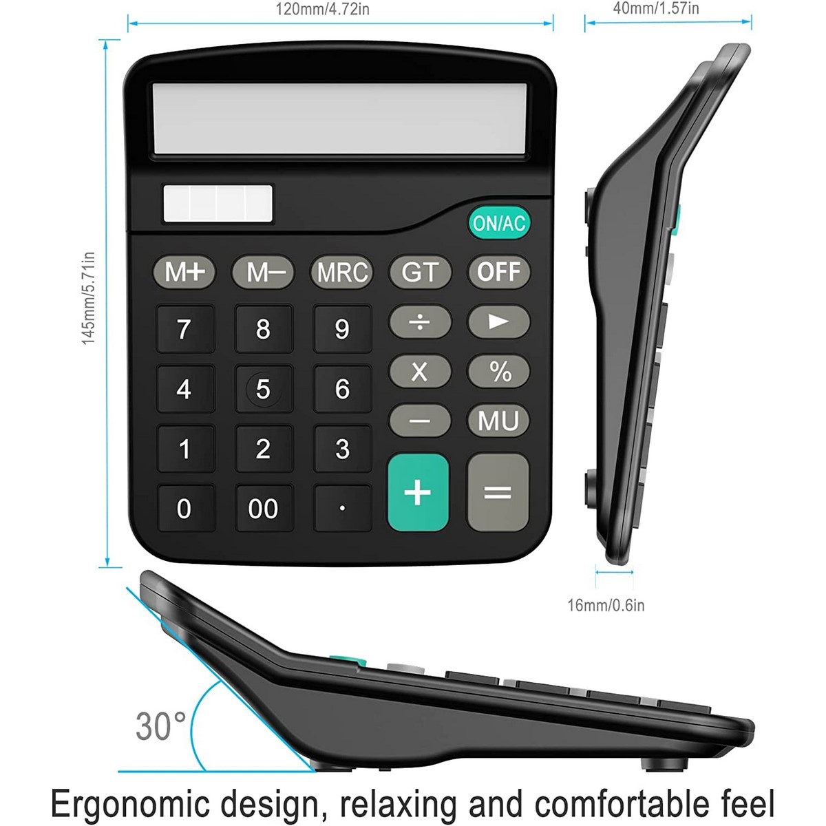 Acquista online Helect Standard Function Desktop Calculator, Black Af Interni